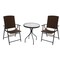 Hiland Three Piece Patio Set in Dark Brown Wicker AW-085 - alternate 1